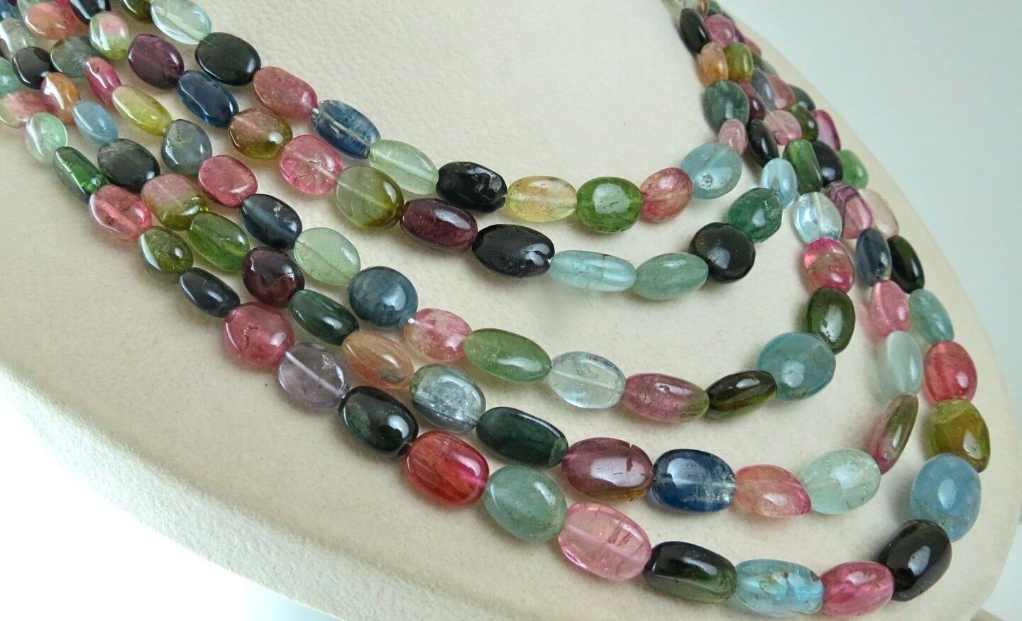 NATURAL MULTI TOURMALINE AQUAMARINE BEADS LONG 5 L 877 CTS GEMSTONE NECKLACE