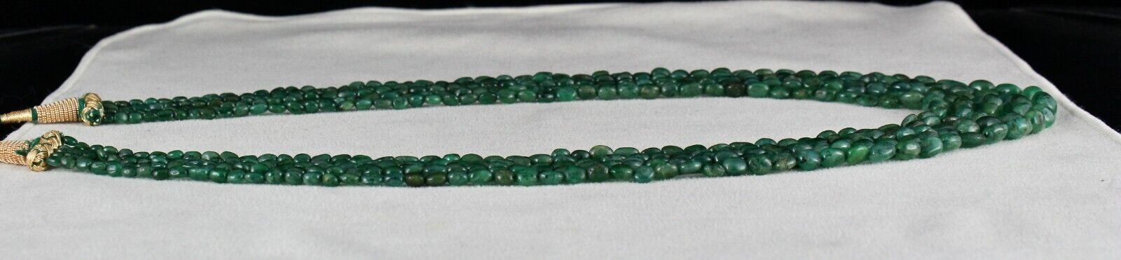 Antique Natural Emerald Beaded Necklace 5 L 328 Carats Gemstone Precious Strings