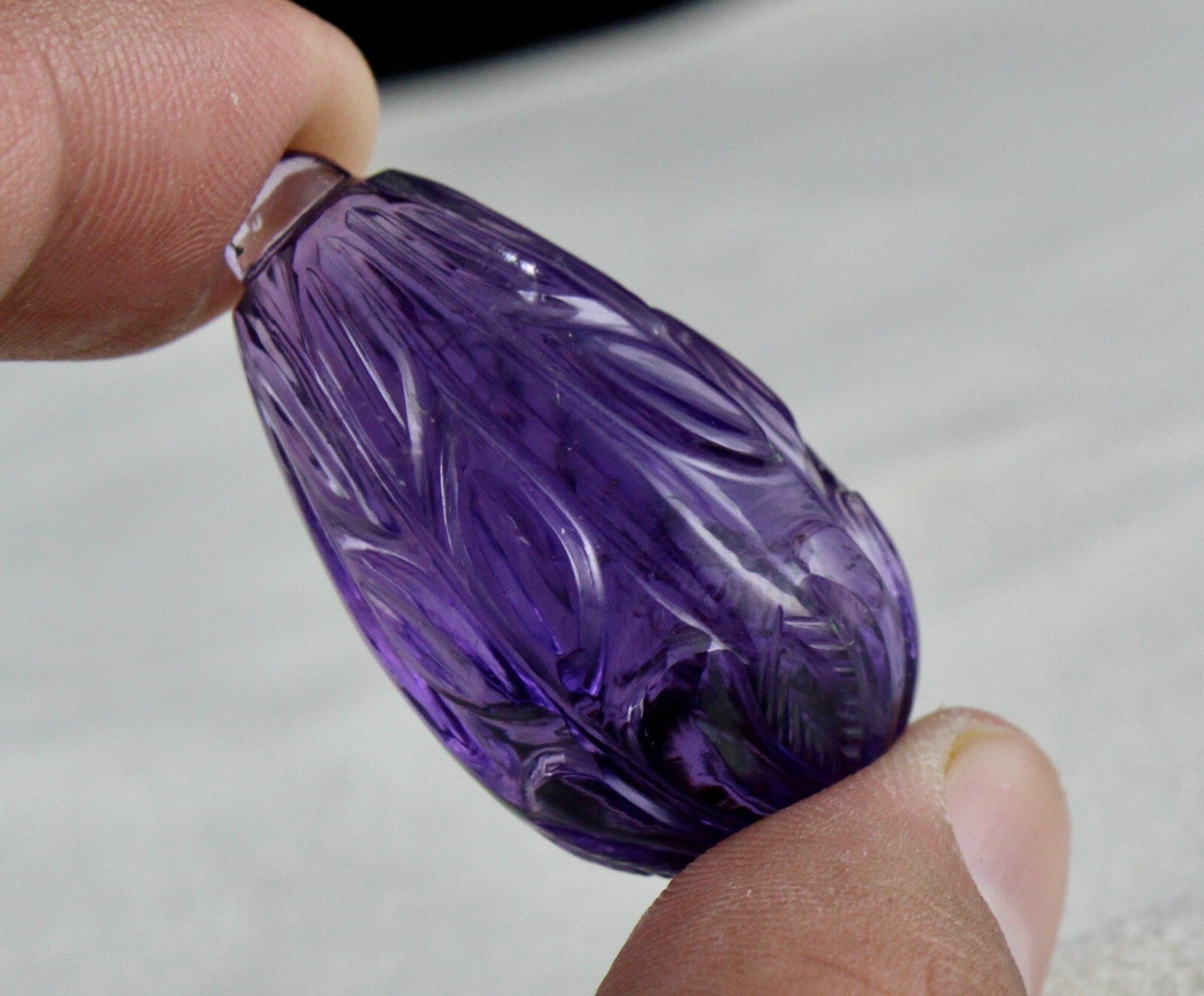 Certified Natural Amethyst Carved Drops 9 Pcs 408 Ct Loose Gemstone Set