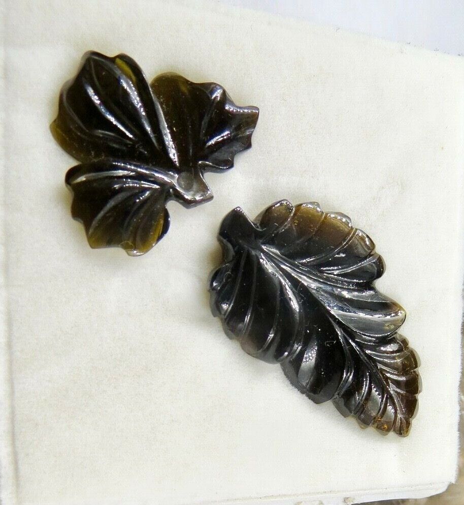 MULTI COLOUR TOURMALINE CARVED LEAVES 26.90 CTS GEMSTONE FOR DESIGNING JEWELLERY