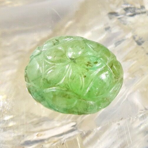 Certified Natural Emerald 12.75 Ct Oval Gemstone For Ring Pendant Vintage