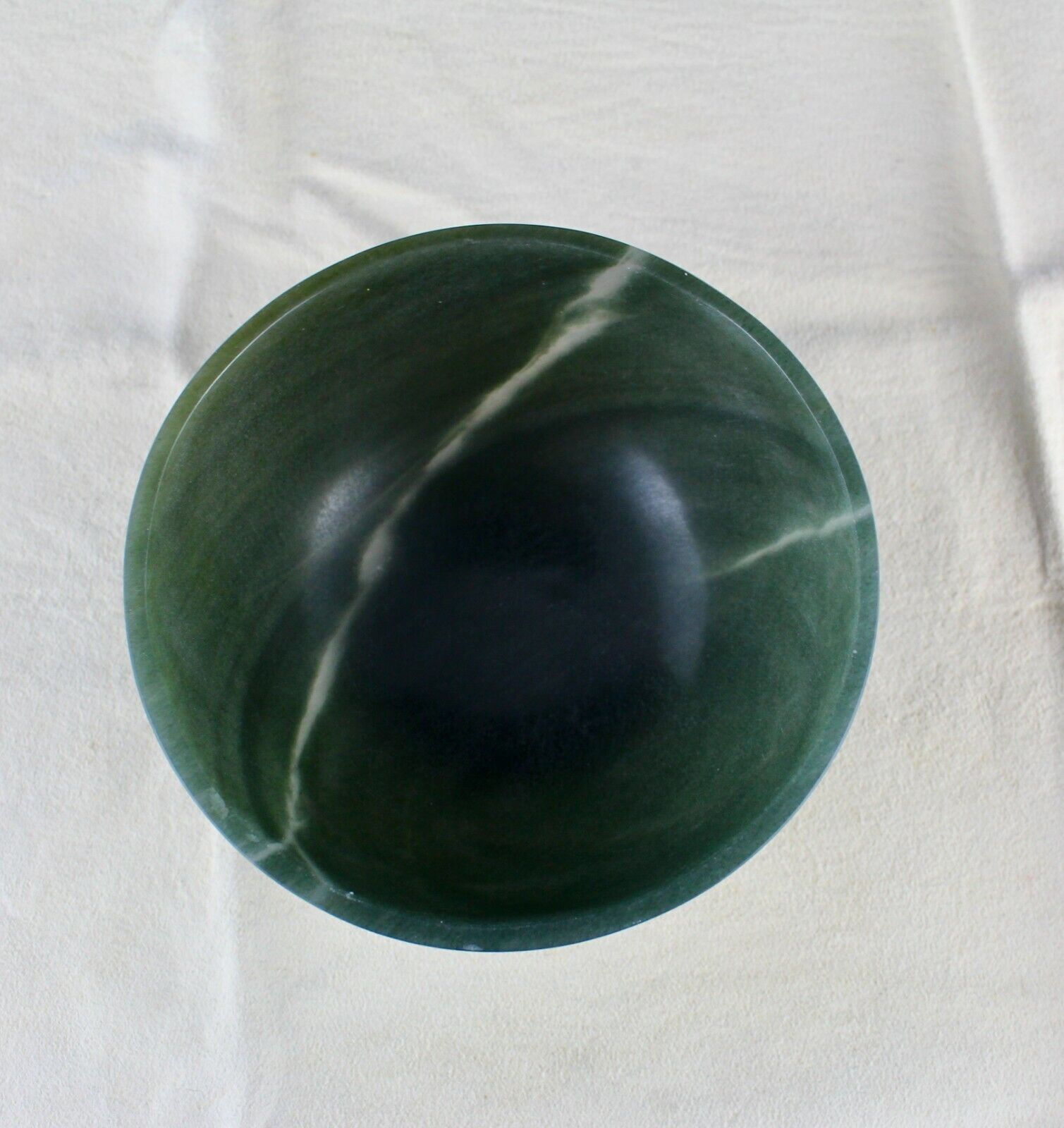 HOME DECOR NATURAL GREEN AGATE 835 CARATS DESIGNER HAND CRAFT CARVED FANCY BOWL