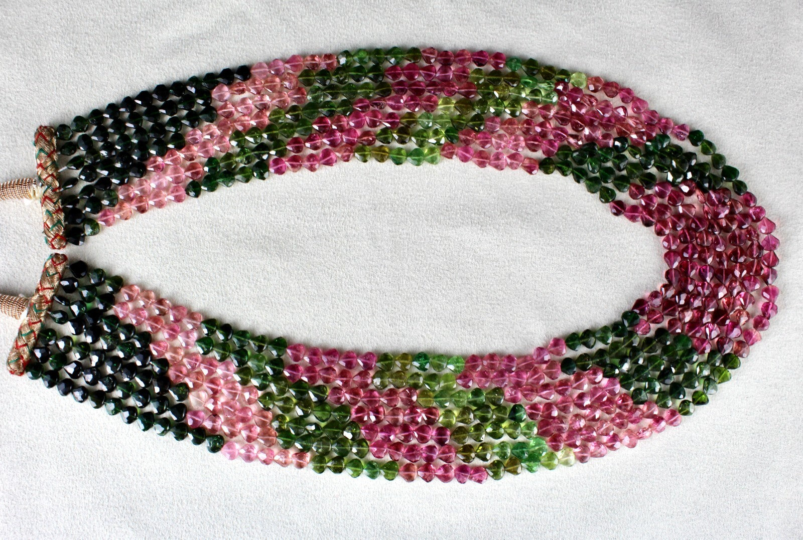 Certified Natural Multi Tourmaline 442 Carats Faceted Heart Necklace For Women