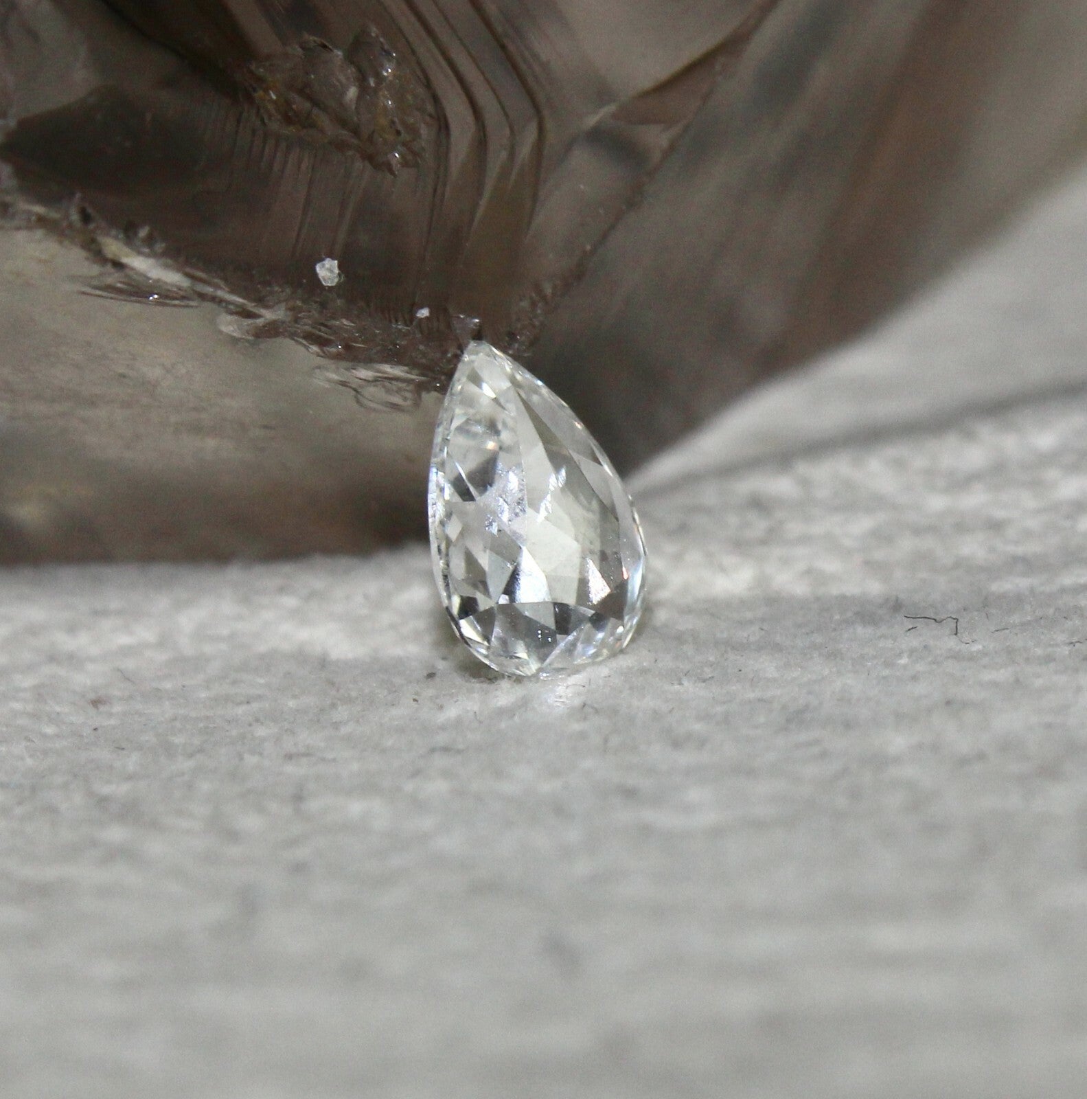 Certified Natural Rose Cut White Diamond Pear Cut 1.04ct Loose Stone For Ring