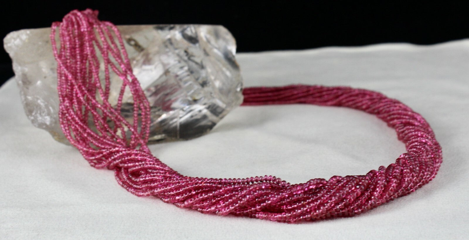 Certified Natural Spinel Beads Necklace 482 Ct Sterling Silver Clasp 18" Round