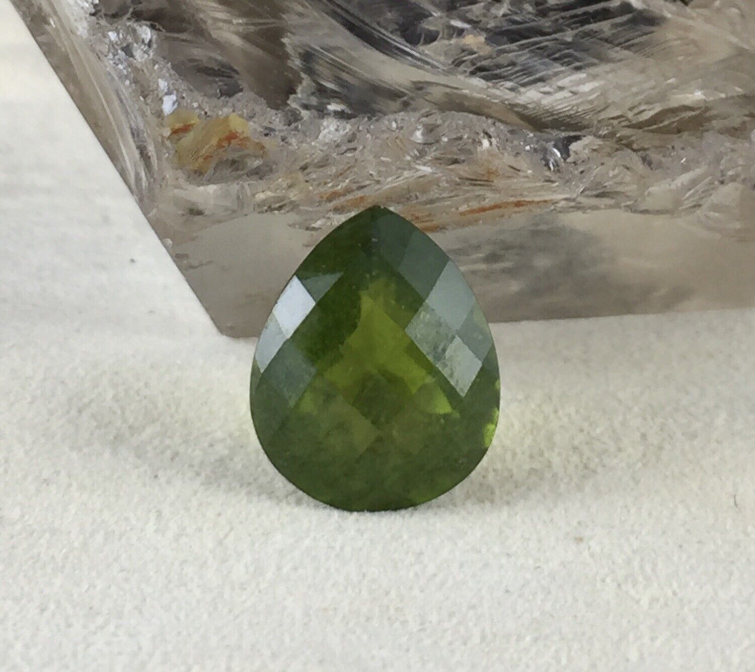 NATURAL GREEN VESUVIANITE IDOCRASE PEAR CUT 16.06 CTS GEMSTONE FOR RING PENDANT