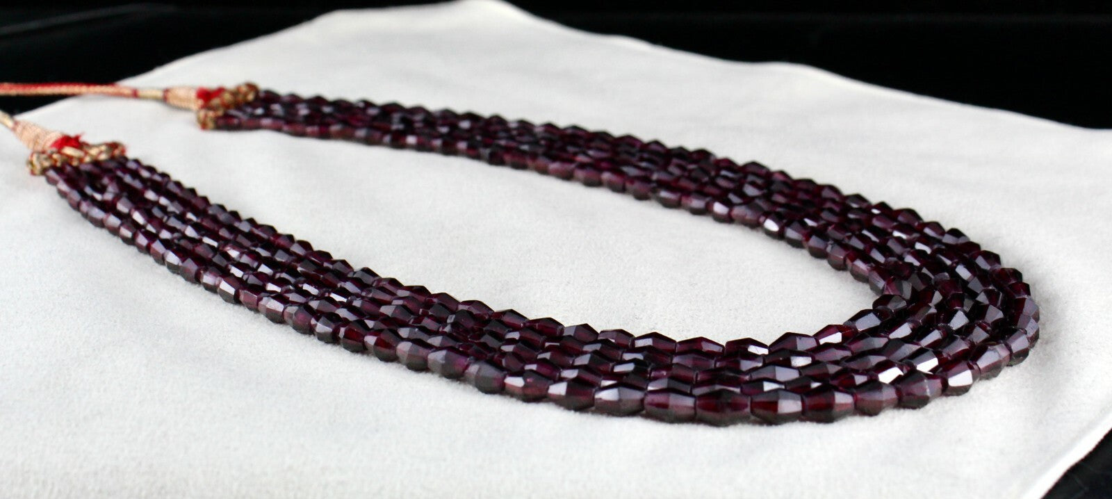 Natural Garnet Beads Fancy Faceted Necklace 625 Ct Gemstone Fashion
