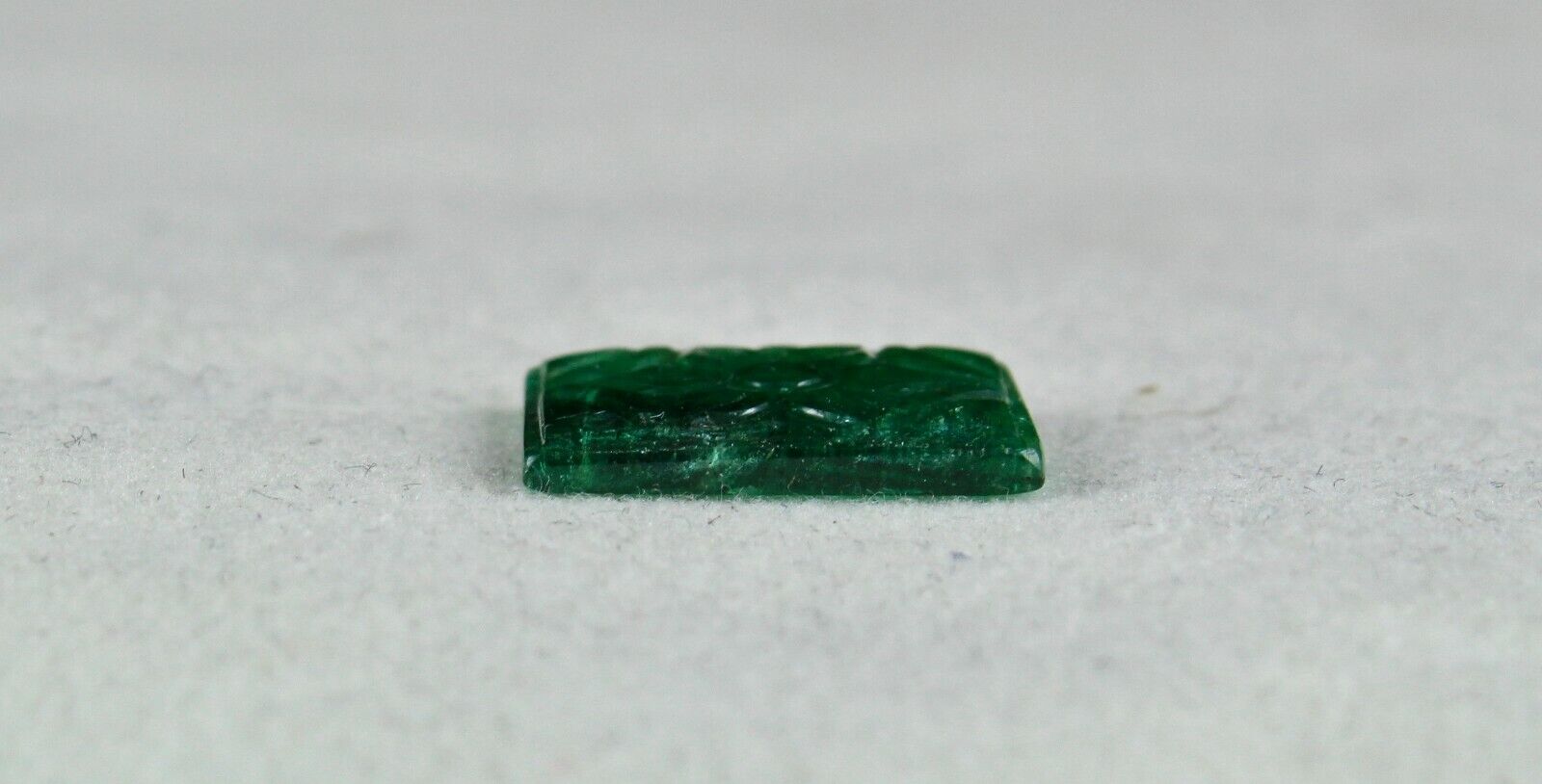 NATURAL ZAMBIA EMERALD RECTANGLE CARVED 3.64 CARATS GEMSTONE FOR RING PENDANT