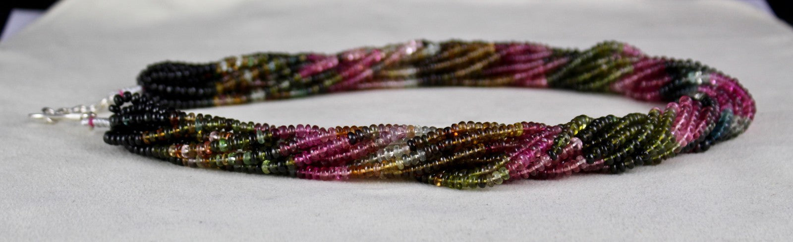 Certified Natural Tourmaline Necklace Multi Color Faceted 722 Ct Sterling Silver