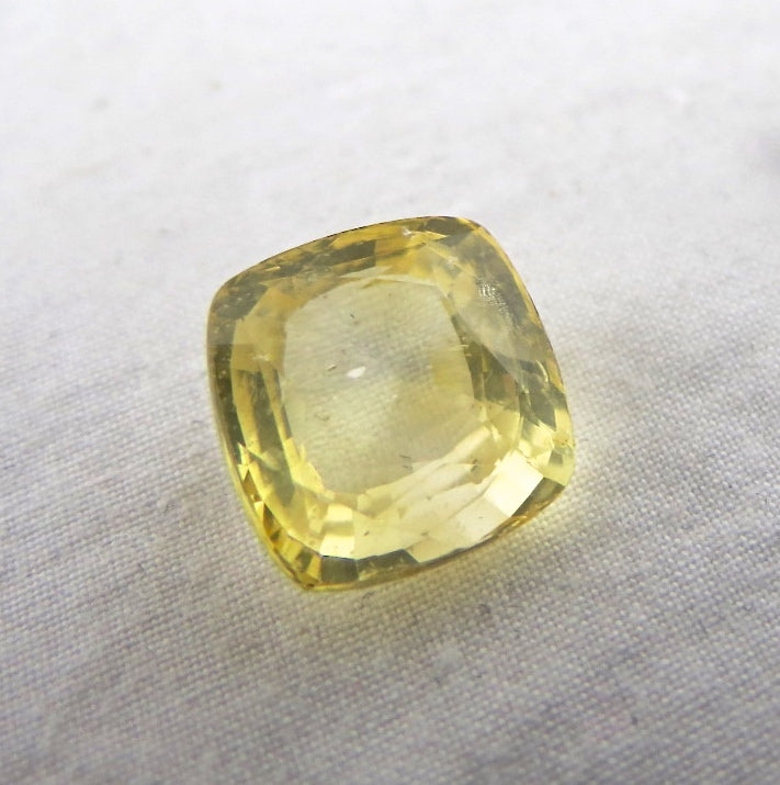 Certified Natural Unheated Ceylon Yellow Sapphire 7.67ct Cushion Ring Pendant