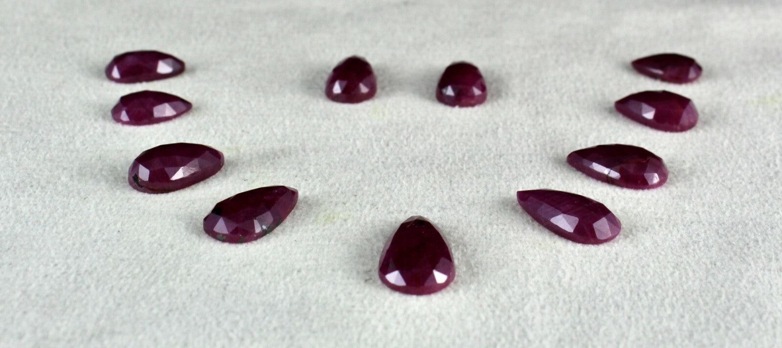Certified Natural Ruby Pear Cut Set 69.58ct 11 Pcs Untreated Gemstone Designing