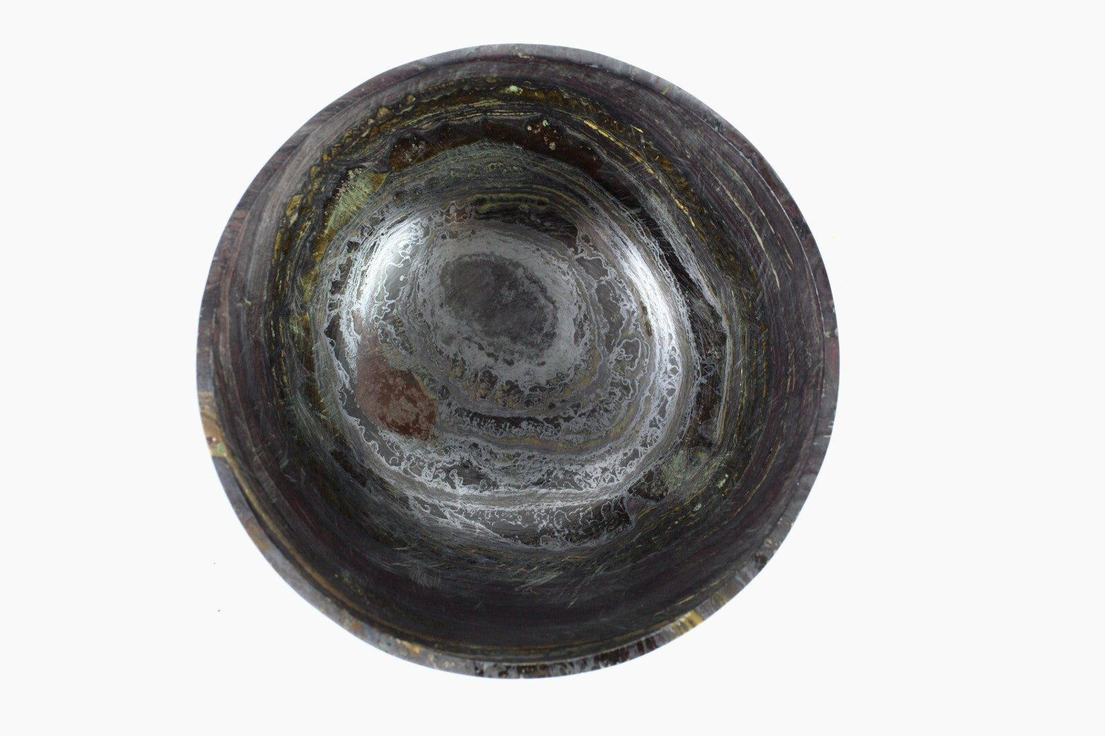 Handcrafted 4.5" Natural Tiger Eye 1565 Ct Gemstone Round Bowl Home Decor