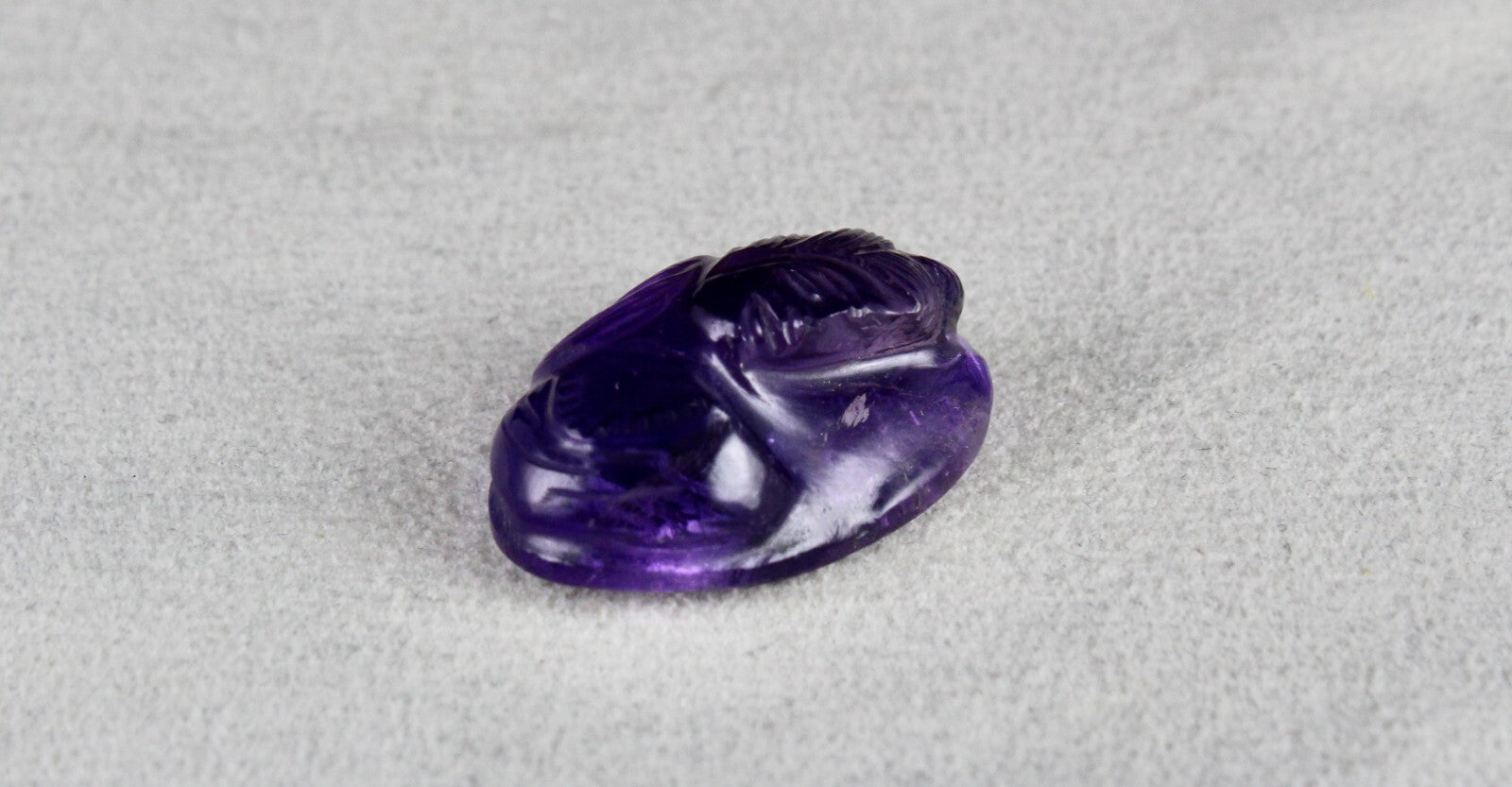 Natural Amethyst Engraved Face Cab Gemstone Pendant 28x18mm 42.11 Ct Designing