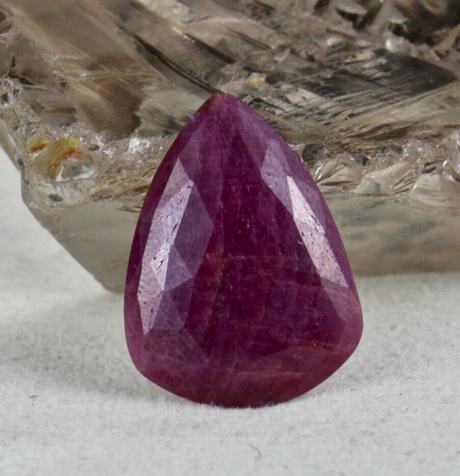 Natural Unheated Ruby Fancy Faceted Cabochon 27 Ct Gem Pendant For Designing