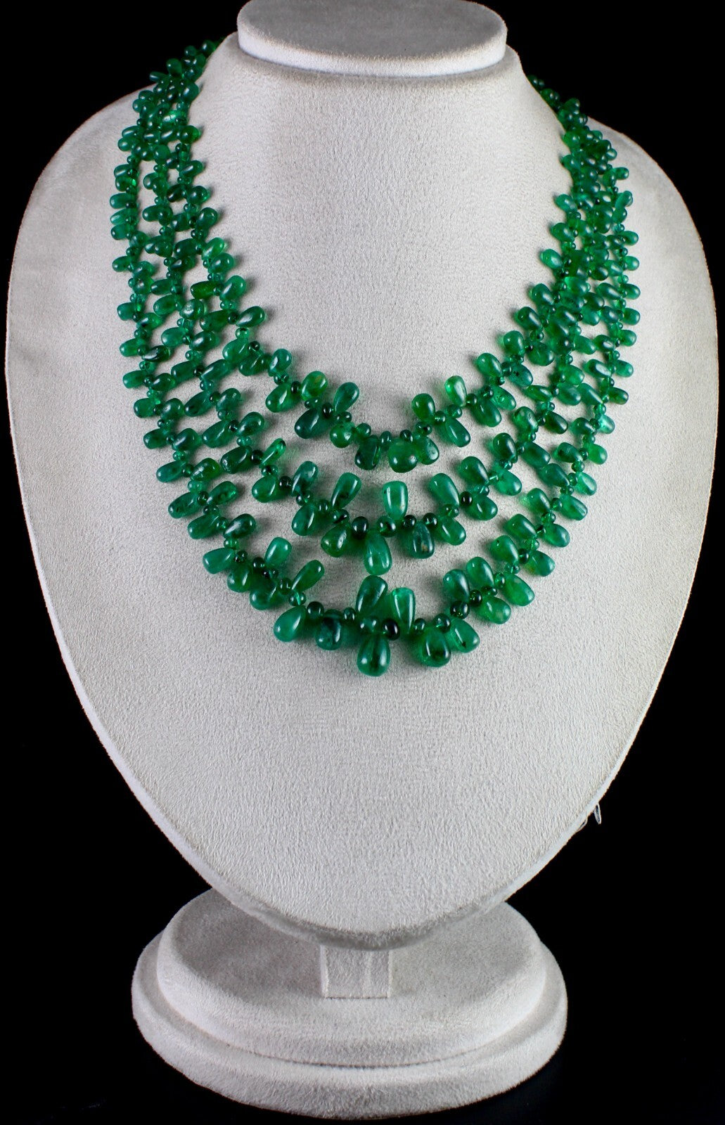 Certified Natural Emerald Diamond 552ct Teardrop Bead Necklace