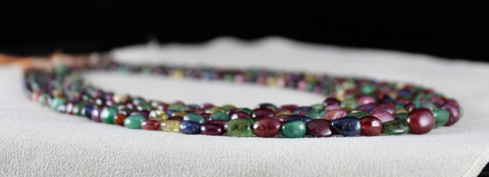 Certified Natural Emerald Ruby Sapphire Hessonite 542ct Gemstone Necklace