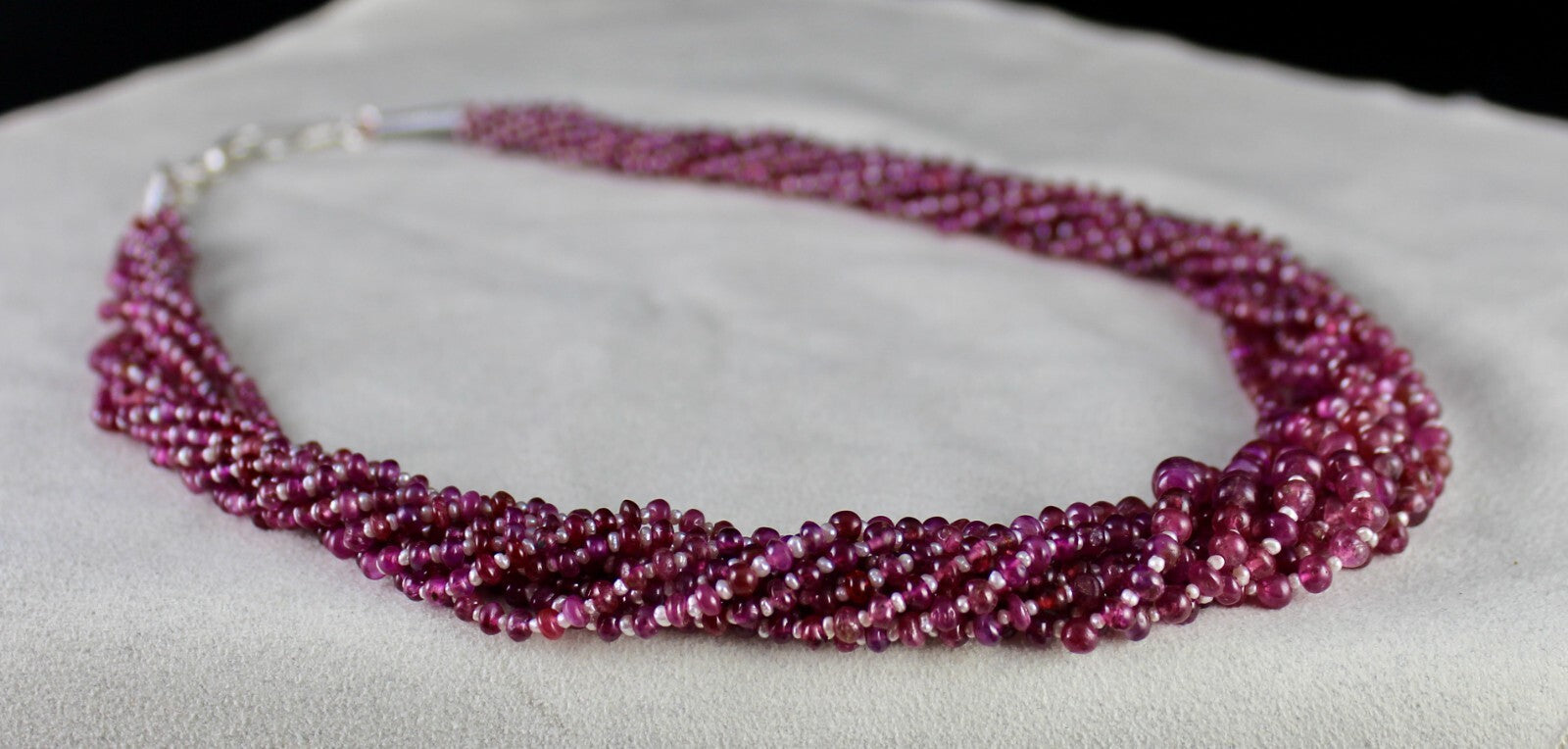 Certified Natural Ruby Pearl 448 Ct Sterling Silver Necklace For Women