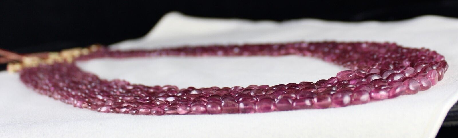 NATURAL PINK TOURMALINE BEADS CABOCHON 9 L 580 CT GEMSTONE STATEMENT NECKLACE