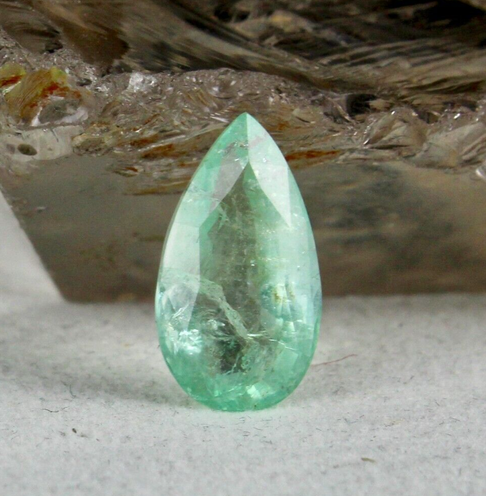 Certified 20x11 Mm Natural Colombian Emerald 10.95ct Pear Ring Pendant