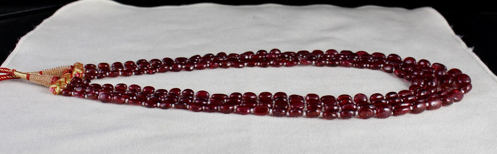 Certified Natural Red Spinel Beads Pearl Necklace 434 Ct 4l 408 Ct Gemstone