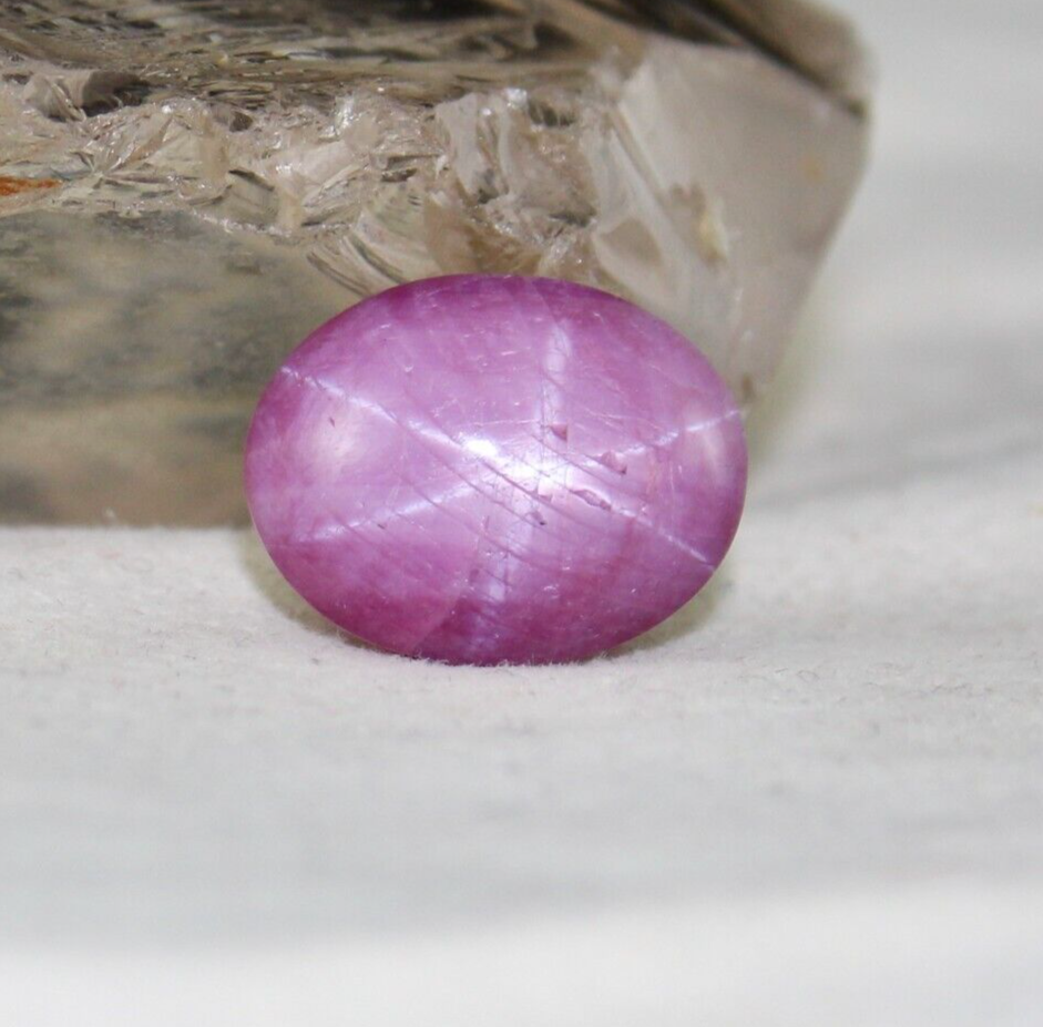 NATURAL 6 LINE STAR PINK RUBY OVAL CABOCHON 30.80 CTS GEMSTONE FOR RING PENDANT