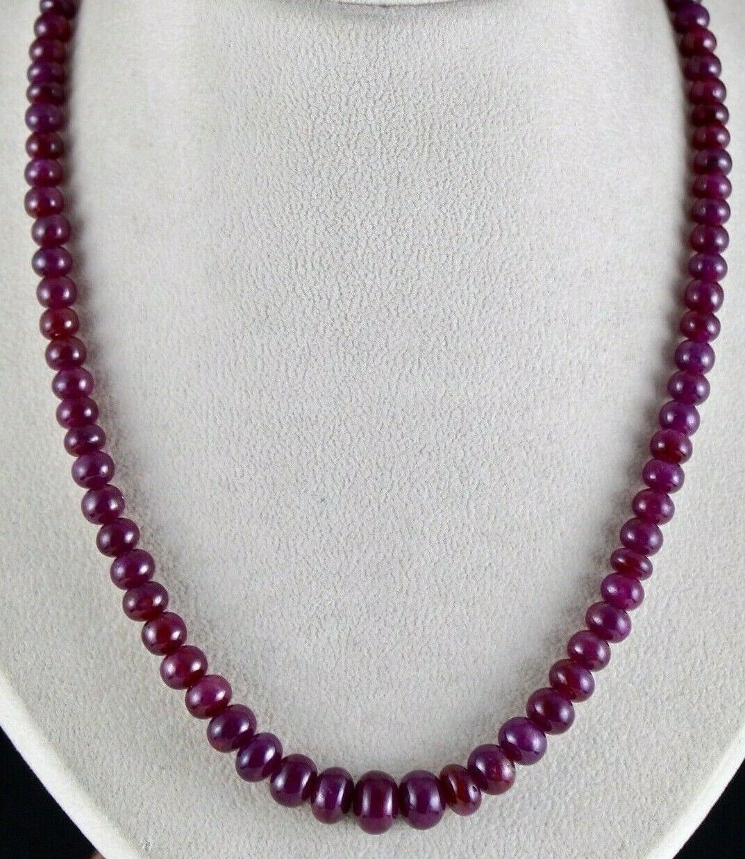 Certified 323 Ct Natural Ruby Necklace Round Red Untreated Gemstone String