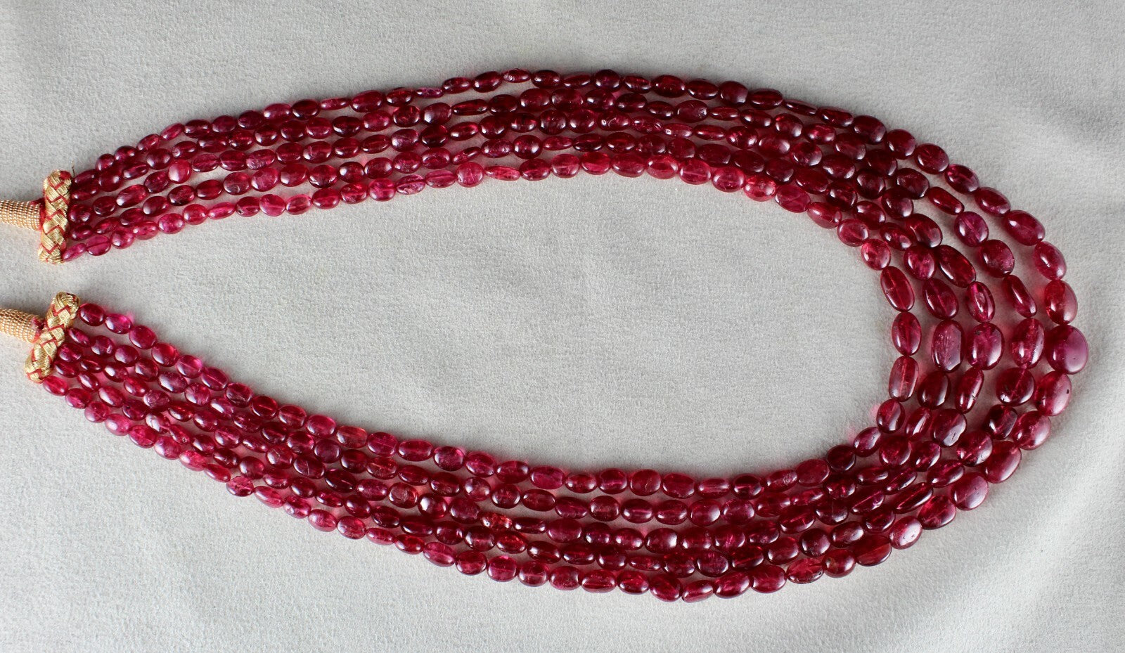 Certified Natural Spinel Cabochon 617 Ct Red Gemstone Beaded Necklace 5 L