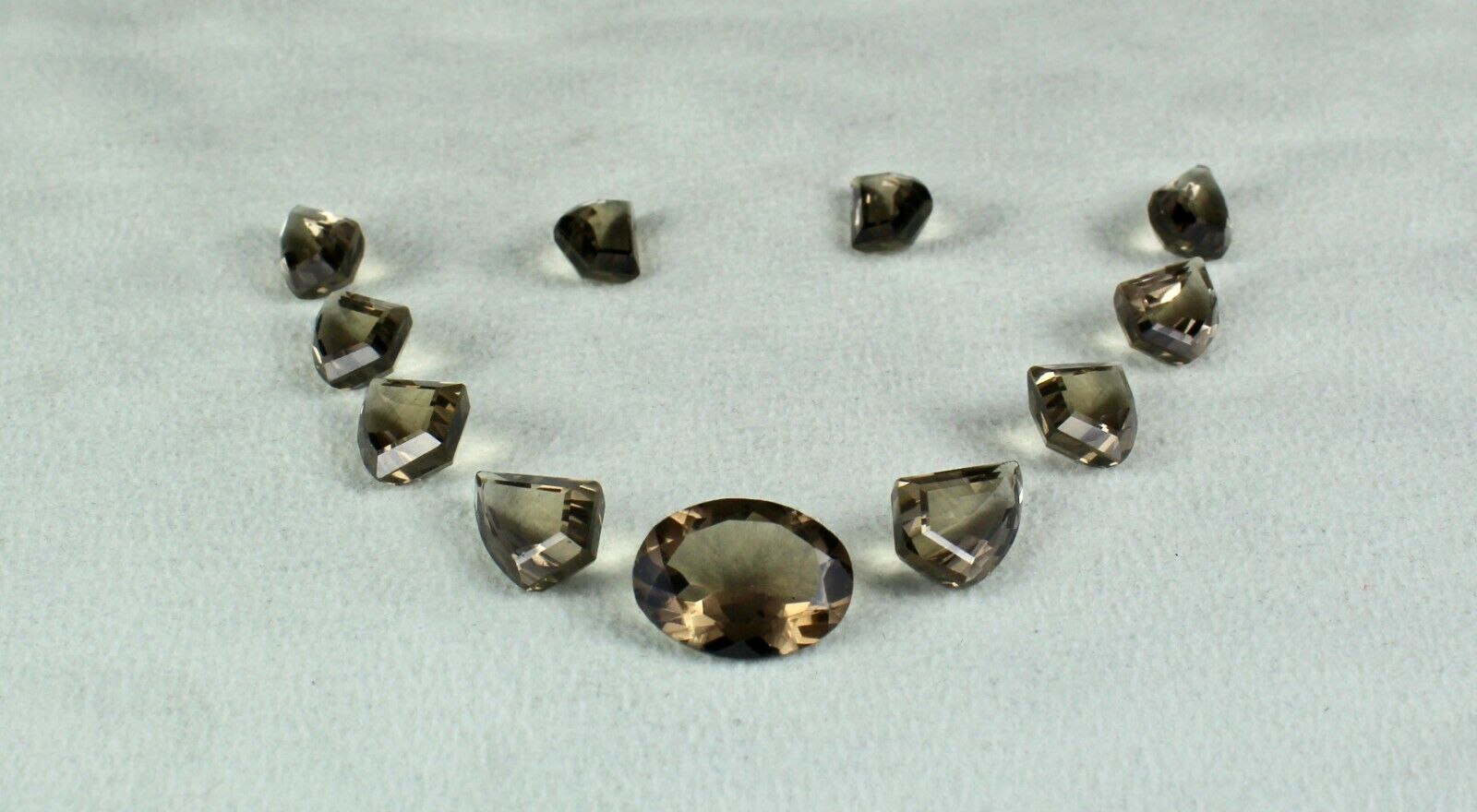 Natural Smoky Quartz Cut Oval 11 Pc 86.75 Ct Black Gemstone For Set Designing