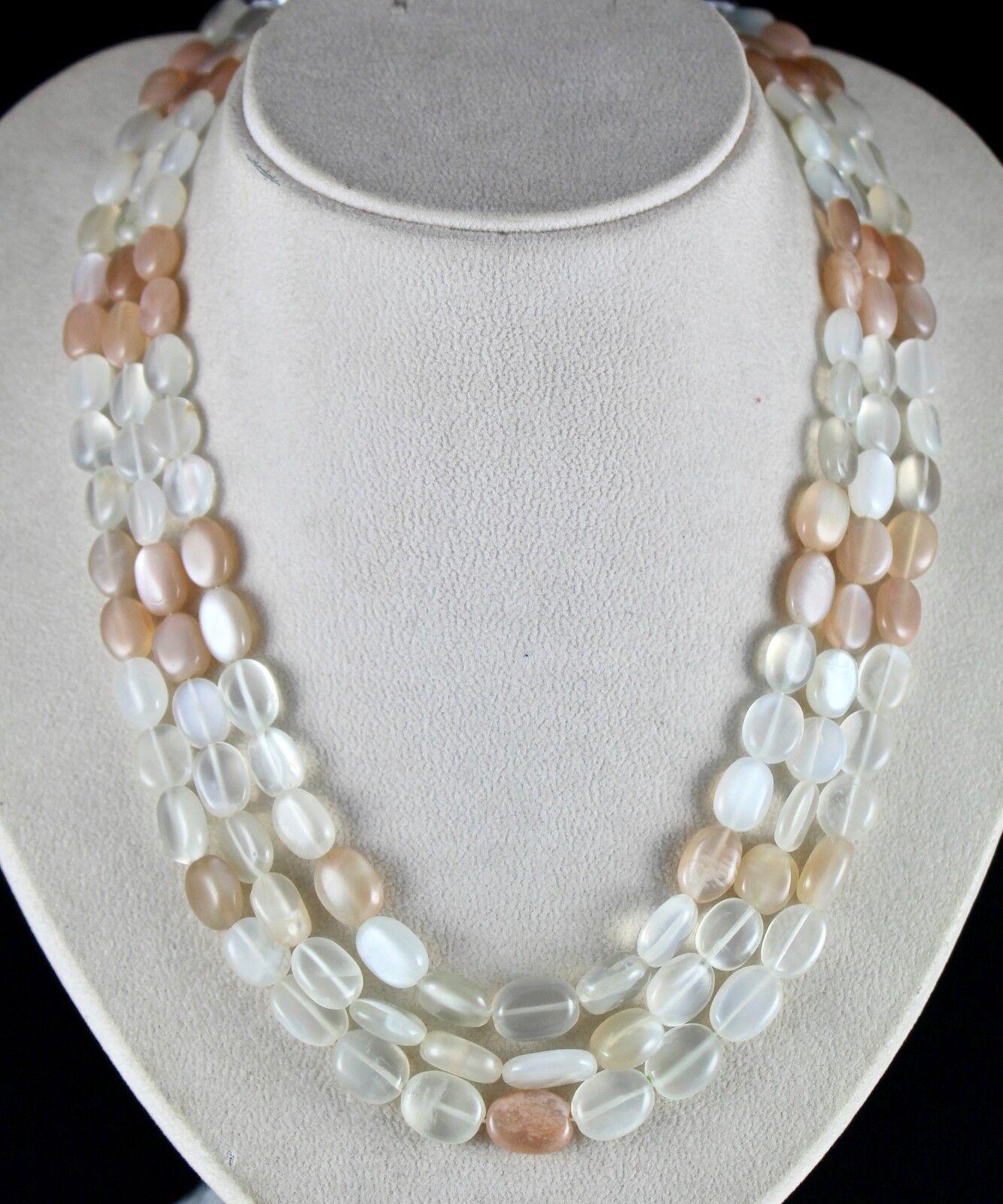 Natural Multi Colour Moonstone Beads Long 3 L 558 Ct Gemstone Fashion Necklace