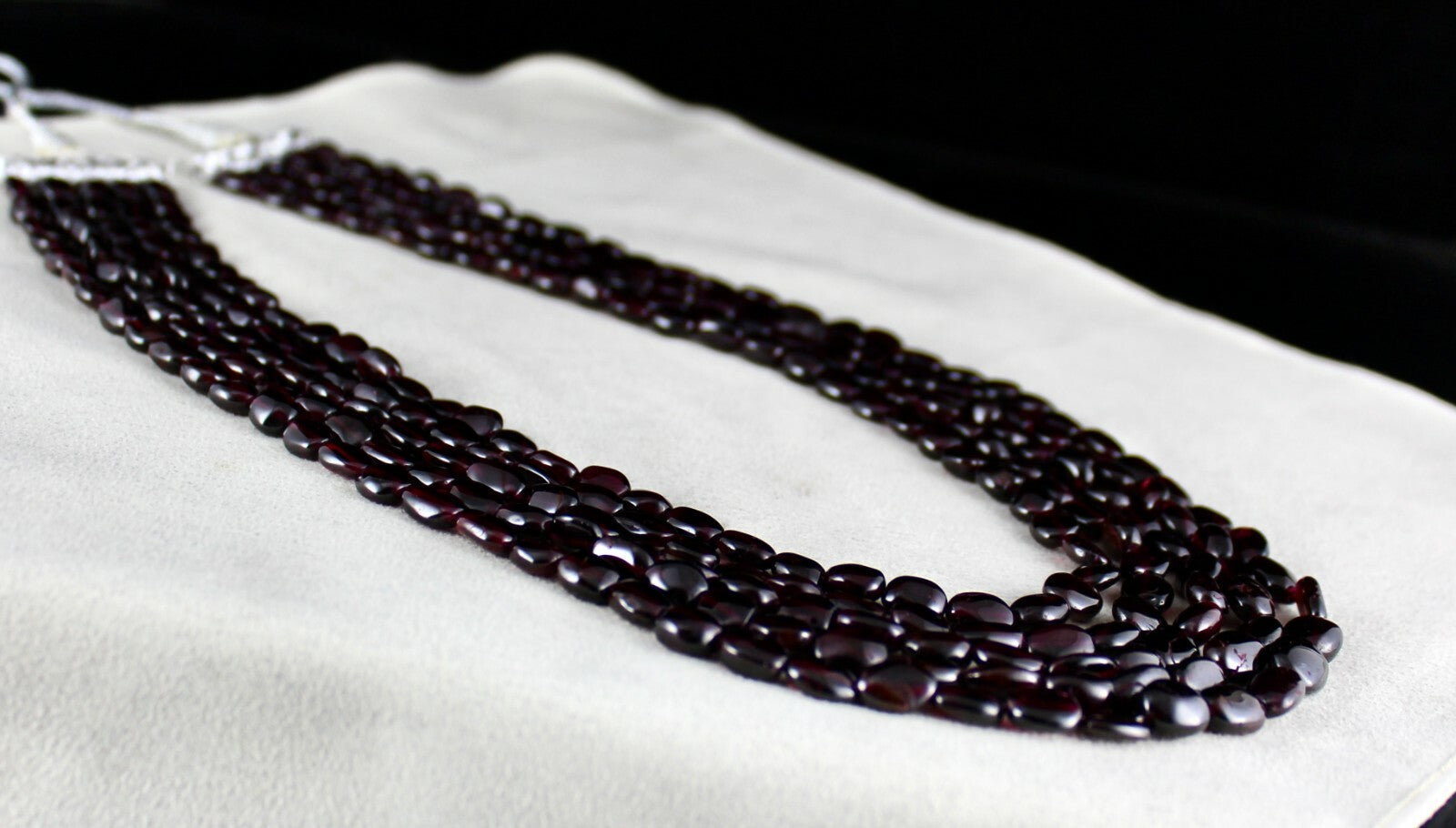 Natural Red Garnet 860ct Beaded 5 Line Long Fashion Necklace For Women