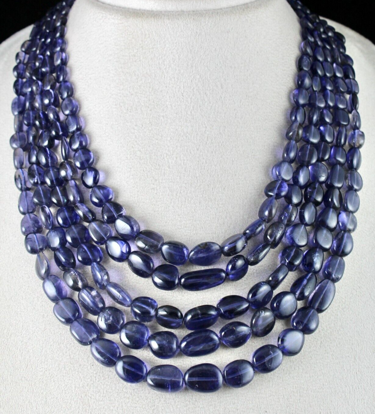 Certified Natural Iolite Cabochon 5L 846 Ct Finest Blue Gemstone Estate Necklace