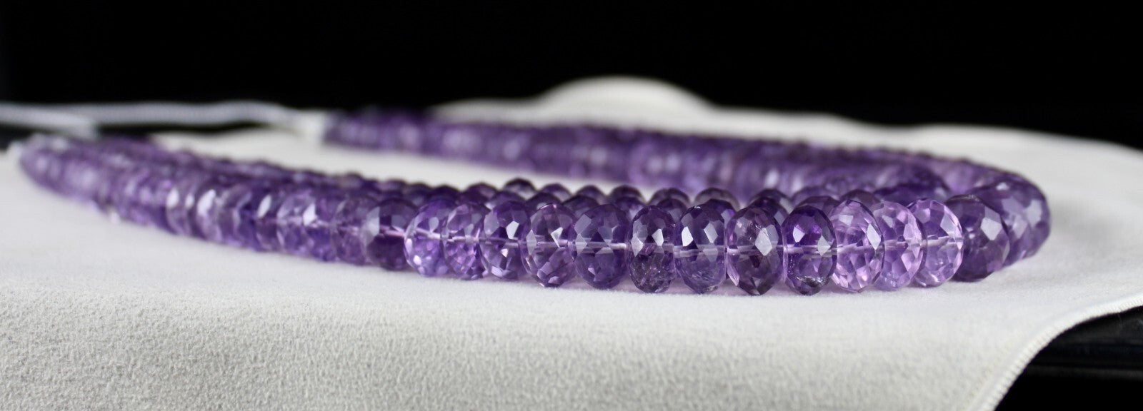 Certified Natural Brazilian Amethyst 1643 Ct Faceted Beads Gemstone Necklace