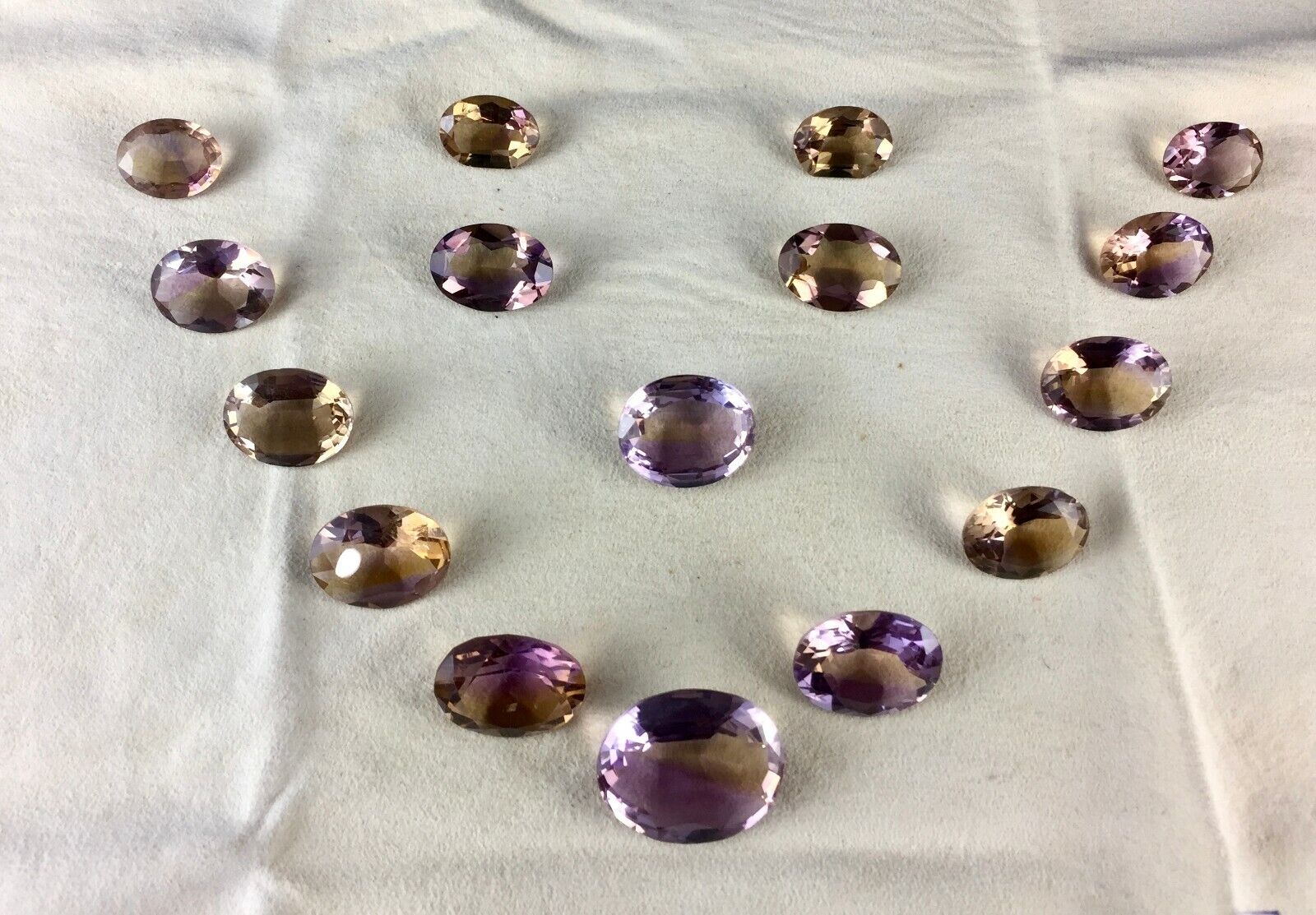 Natural Ametrine Oval Cut Gemstone 16 Pcs 317 Carats Gemstone Earring Ring Set