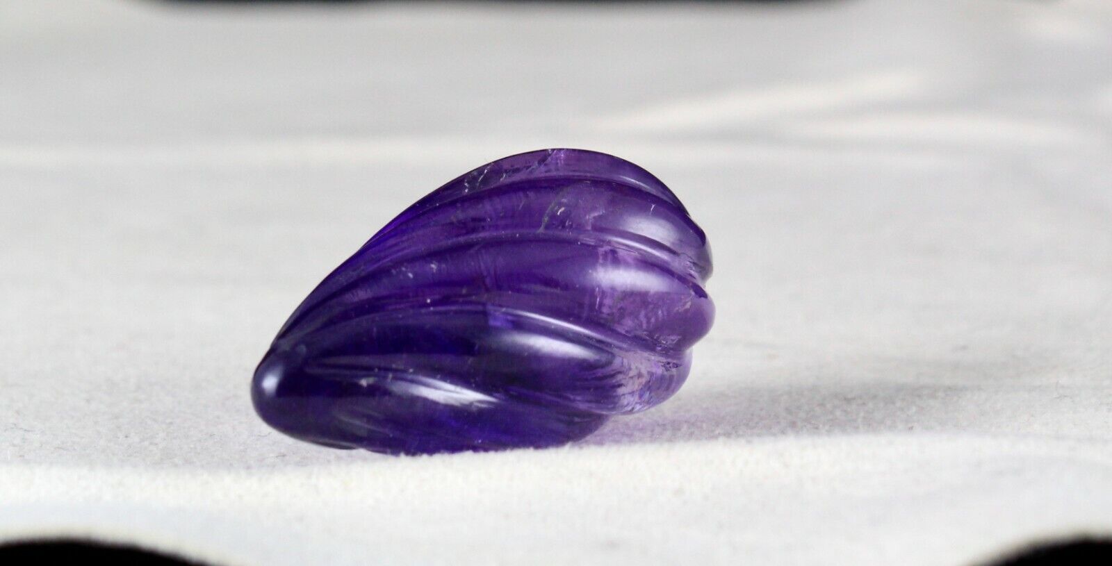 Natural Amethyst Carved Melon Drops 88.85 Cts Hanging Gemstone Pendant Designing