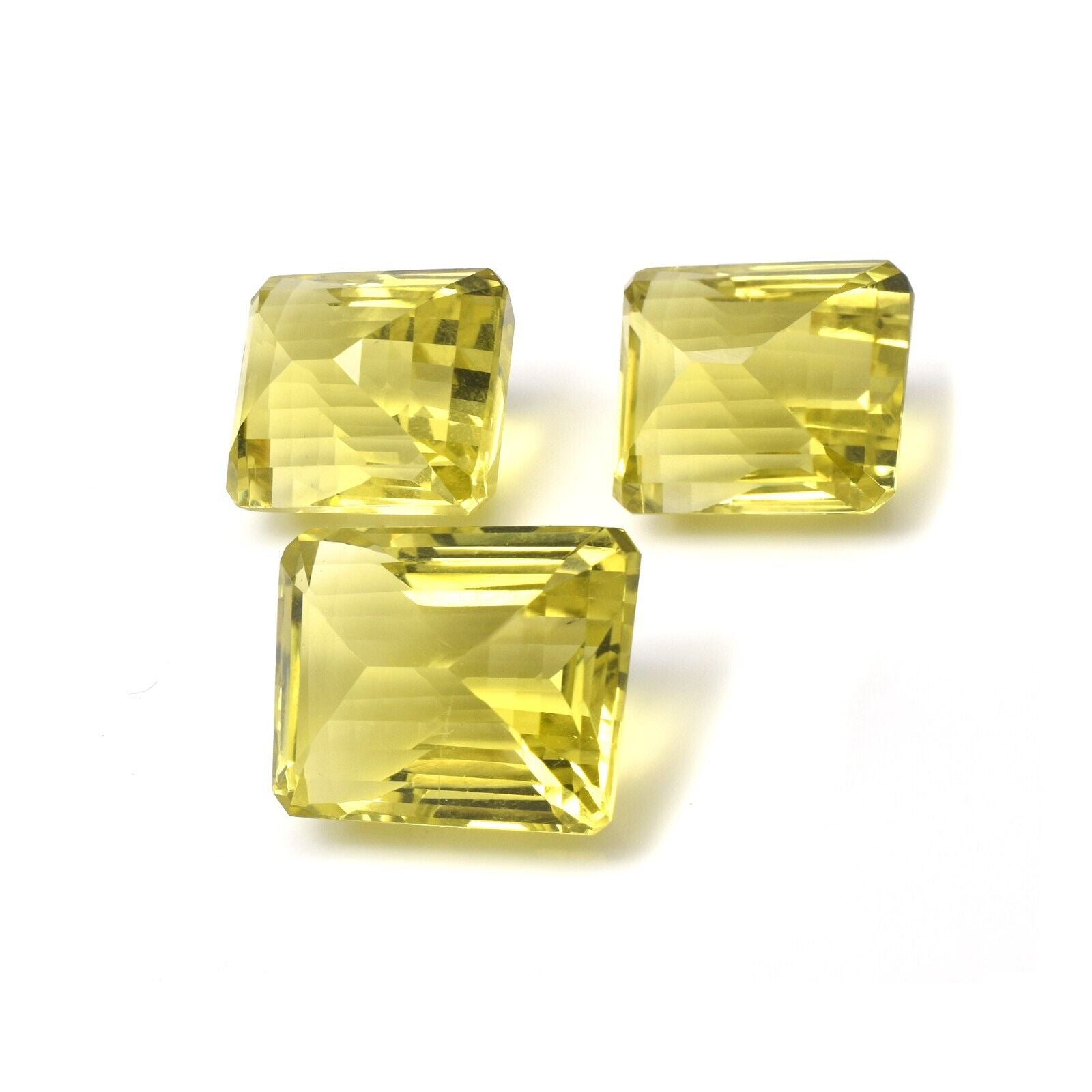 Natural Green Gold Lemon Quartz Octagon Cut 78.75 Ct Gemstone Earring Pendant