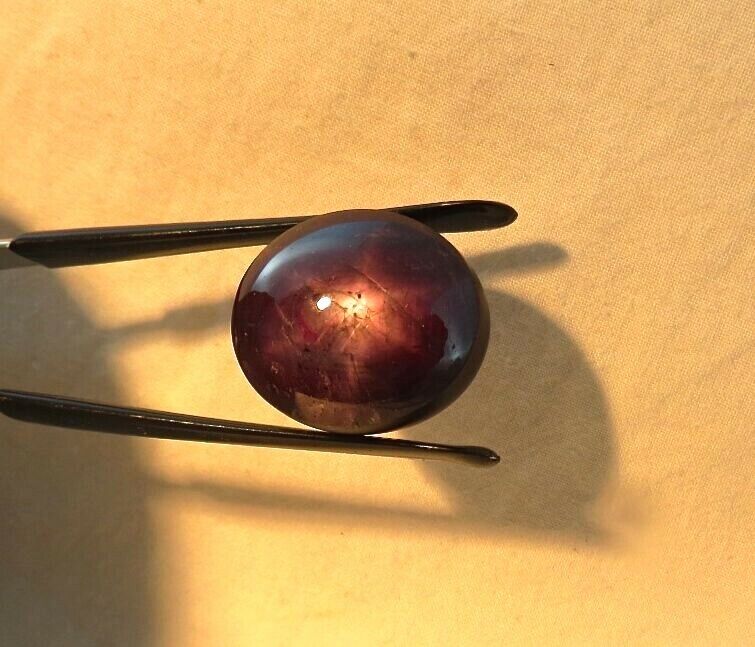 NATURAL 6 LINE STAR RUBY OVAL CABOCHON 43.87 CARATS GEMSTONE FOR RING PENDANT