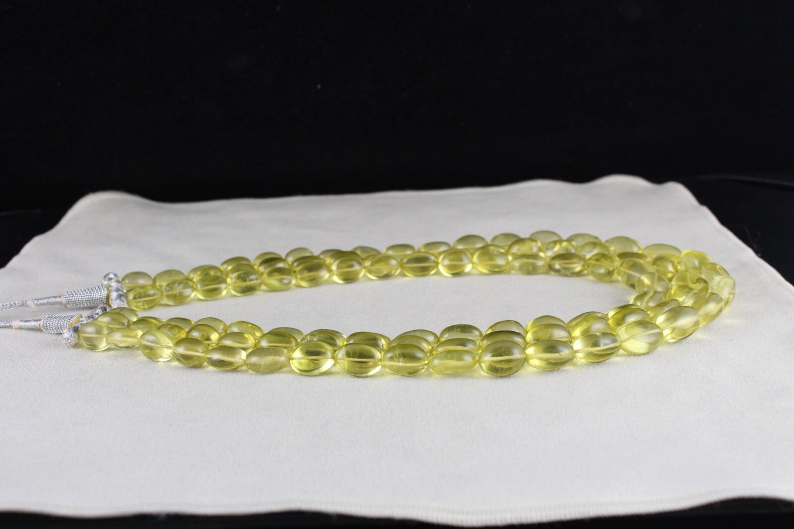 Natural Lemon Quartz 846ct Beads Long Necklace Semi-precious Yellow Gemstones