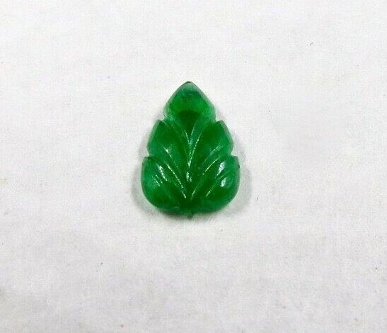 11X8 MM NATURAL ZAMBIAN EMERALD CARVED LEAF 1.67 CARATS GEMSTONE FOR DESIGNING 