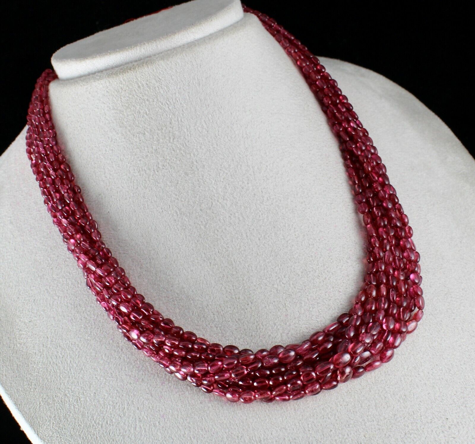 Certified Natural Spinel Beads Long 10 L 452 Ct Red Fine Gemstone Necklace