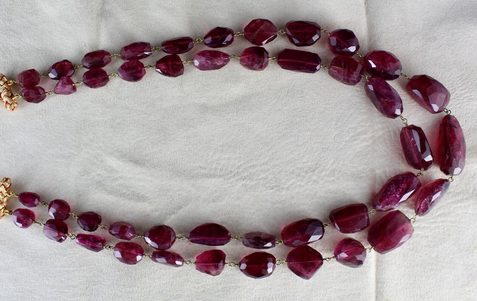 NATURAL PINK TOURMALINE RUBELLITE BEADS CABOCHON 2 L 669 CTS GEMSTONE NECKLACE