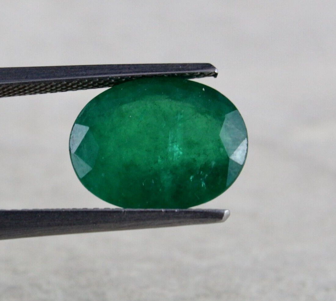 Certified Natural Zambia Emerald 7.11 Ct Oval Cut Loose Gemstone Ring Pendant