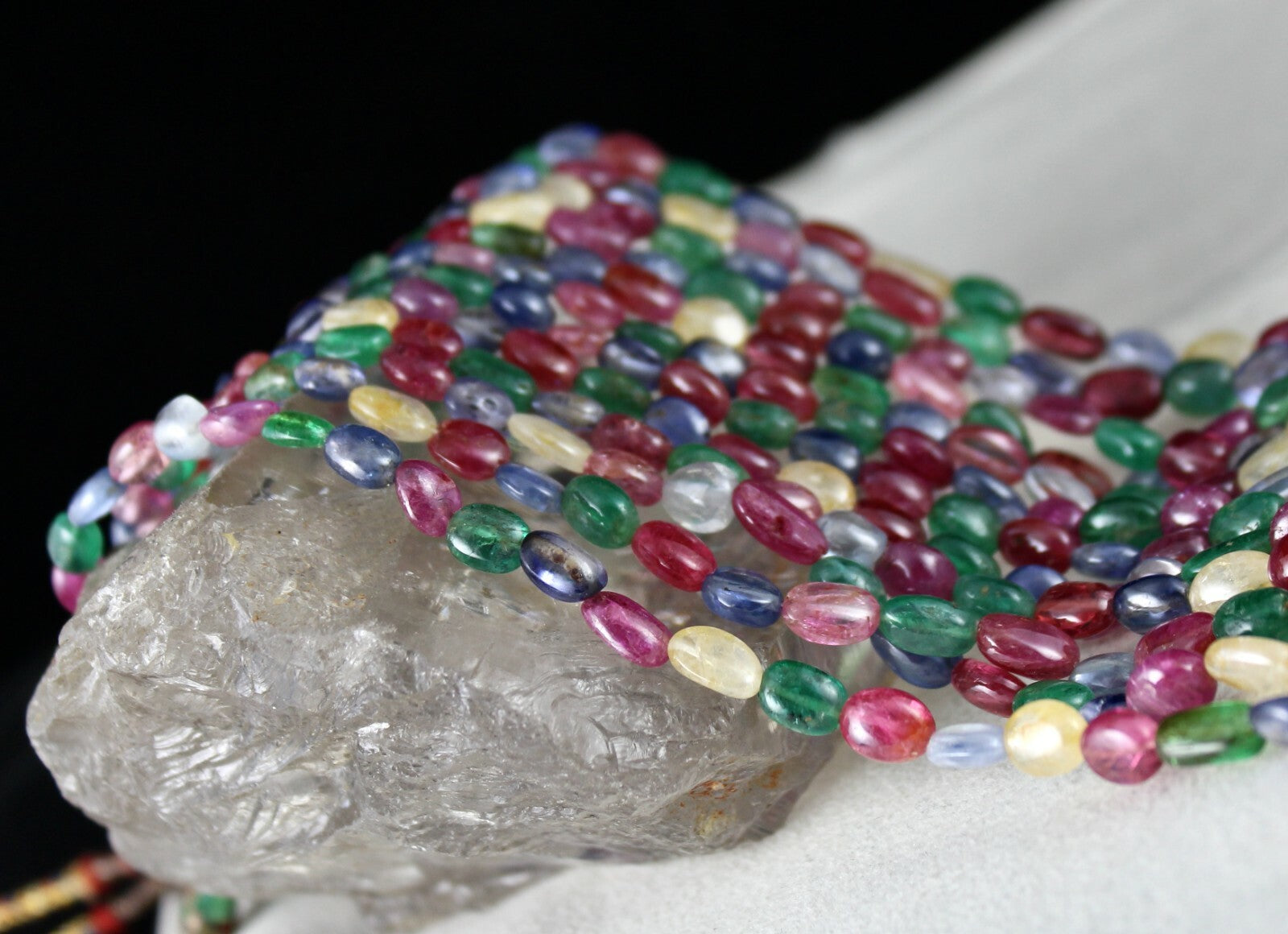 Certified Natural Emerald Ruby 666 Ct Spinel Sapphire Gemstone Finest Necklace