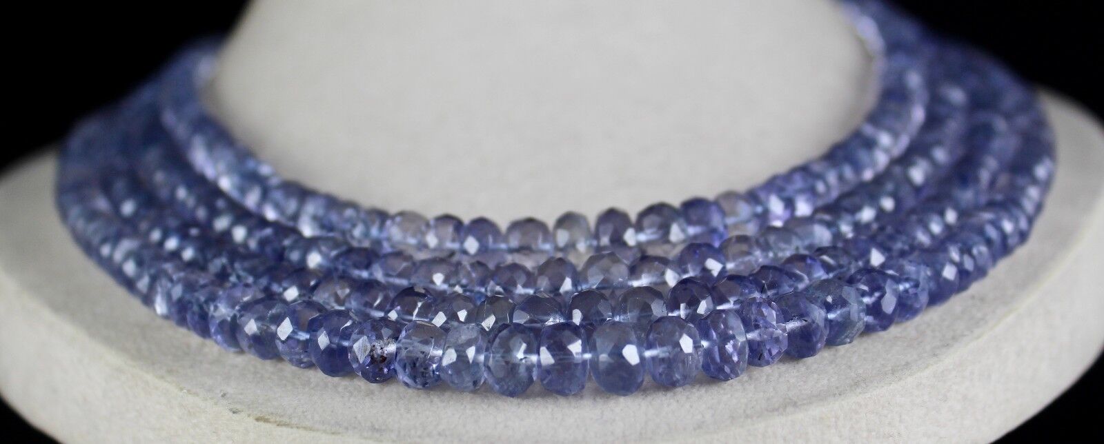 Finest Natural Iolite Beads Faceted Round 4 L 830 Ct Blue Gemstone Fine Necklace