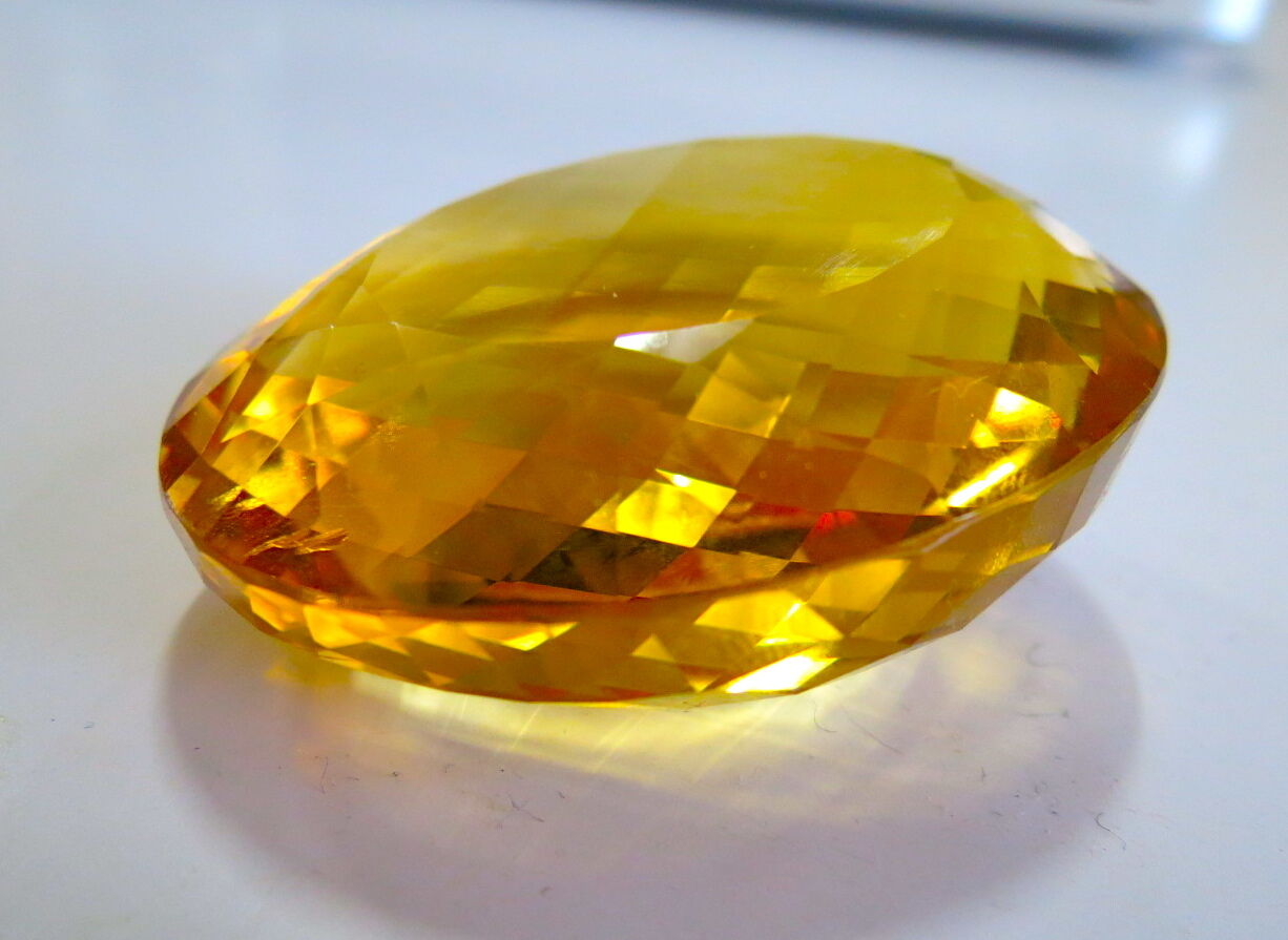 Fine Natural Yellow Citrine Oval Cut 46X37mm 242 Ct Big Gemstone Pendant Design