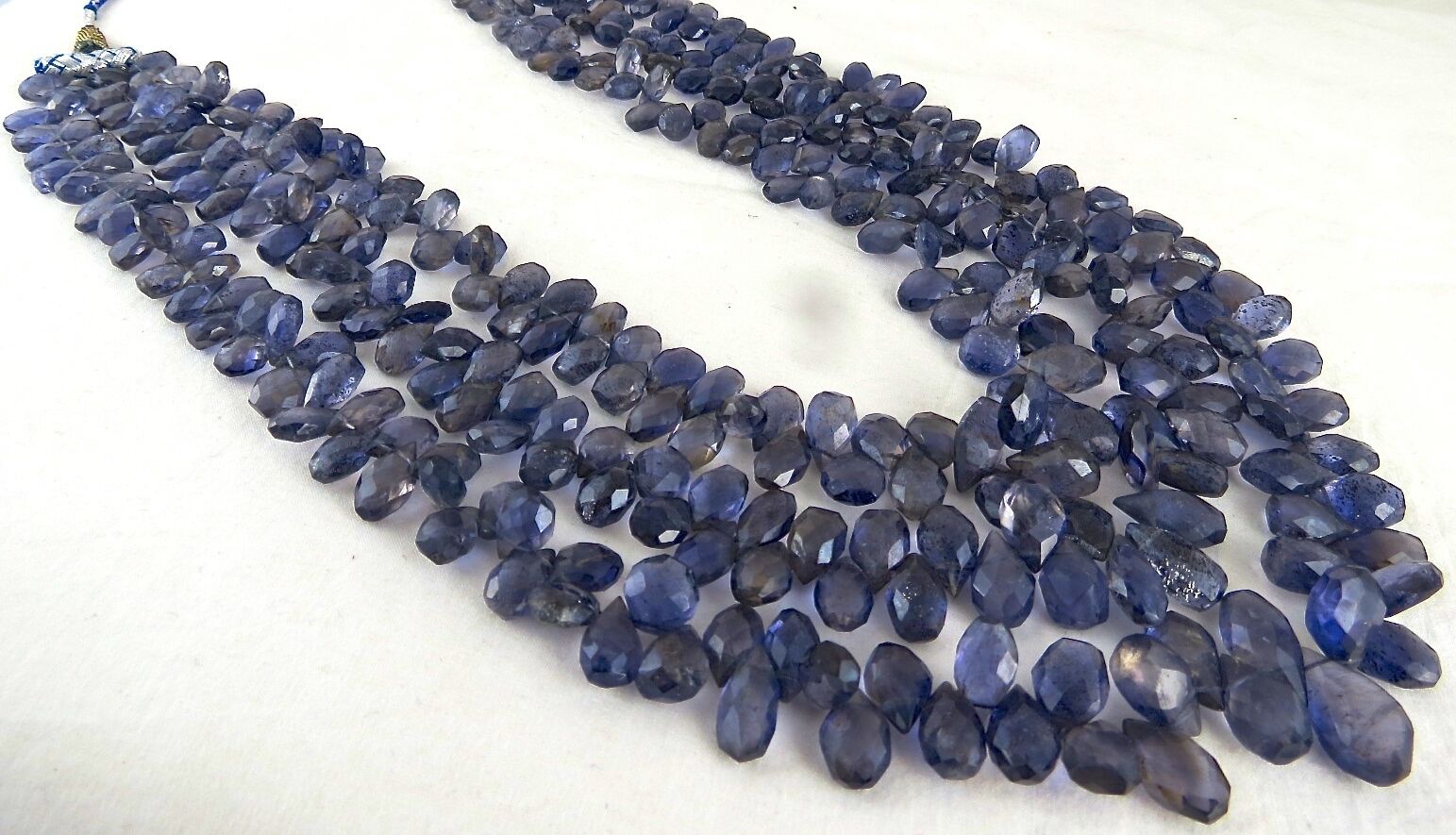 Natural Iolite Beads Teardrop 3 L 870 Ct Blue Gemstone Fashion Necklace