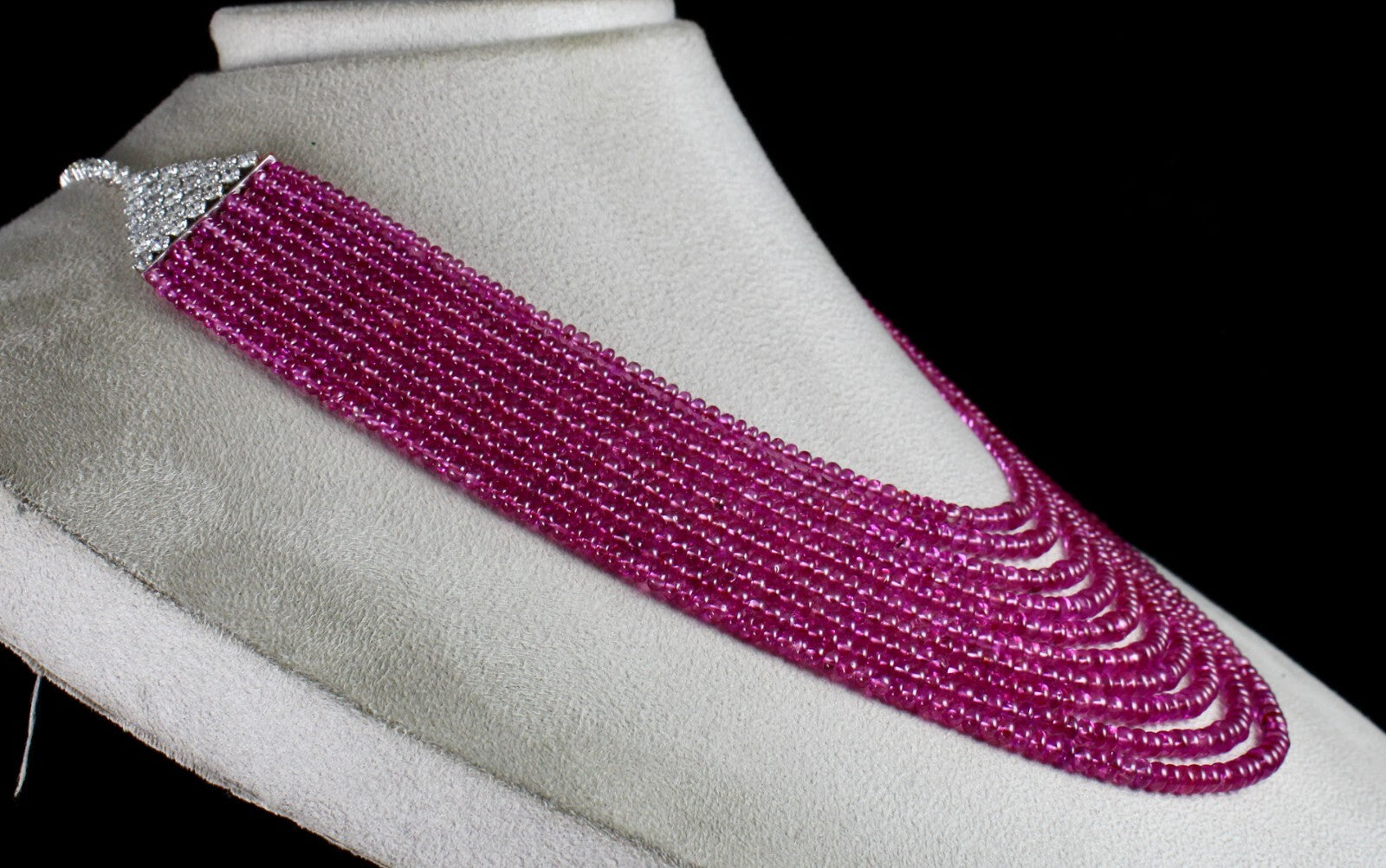 Certified Natural Burma Pink Sapphire 10ct Natural Diamond 18k Gold Necklace