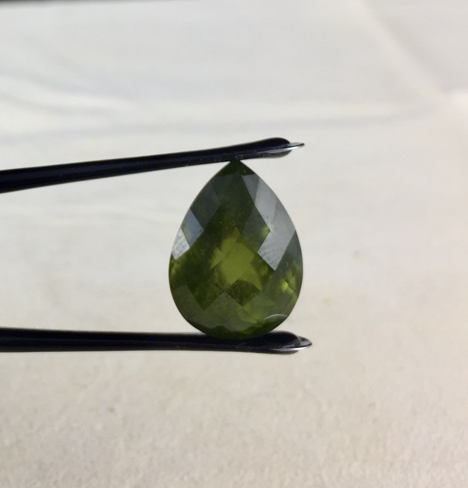 Natural Green Vesuvianite Idocrase Pear Cut Gemstone 17.40 Ct For Ring Pendant