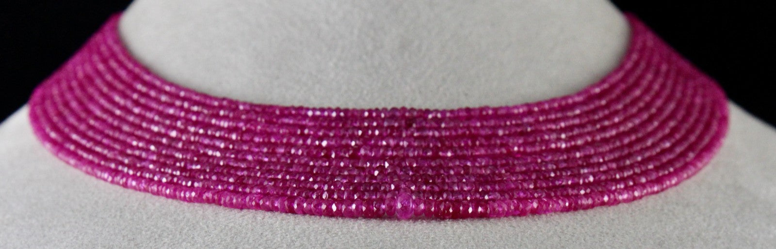 Certified Natural Heated Burma Ruby Necklace 295 Ct Beaded Gemstone 11 L Strand