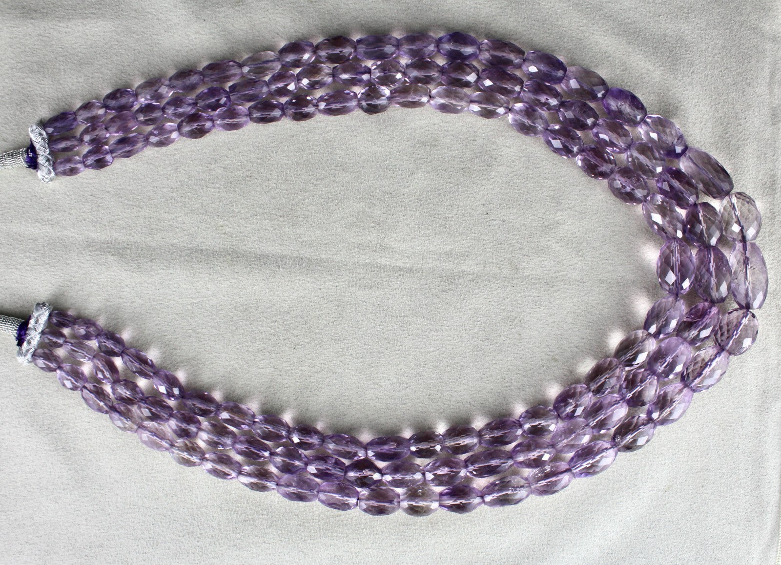 Certified Natural Amethyst 1164ct Beads Long Faceted Gemstone Fine Necklace