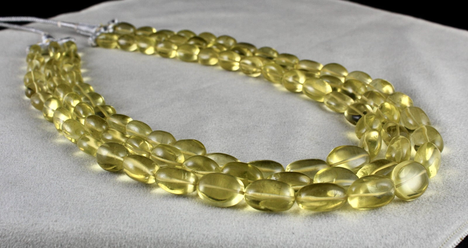 Natural Lemon Quartz 846ct Beads Long Necklace Semi-precious Yellow Gemstones